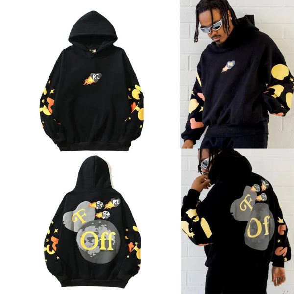 

men's designer hoodie lucky me i see ghosts hoodie men's t-shirt autumn/winter cotton thick long sleeve sweatshirt hip hop street, Black