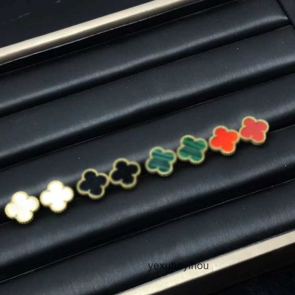 

designers vintage 4/four leaf clover charm stud couple flannel fashion bangle crystal pearl geometric earring crystal pearl earring, Golden;silver