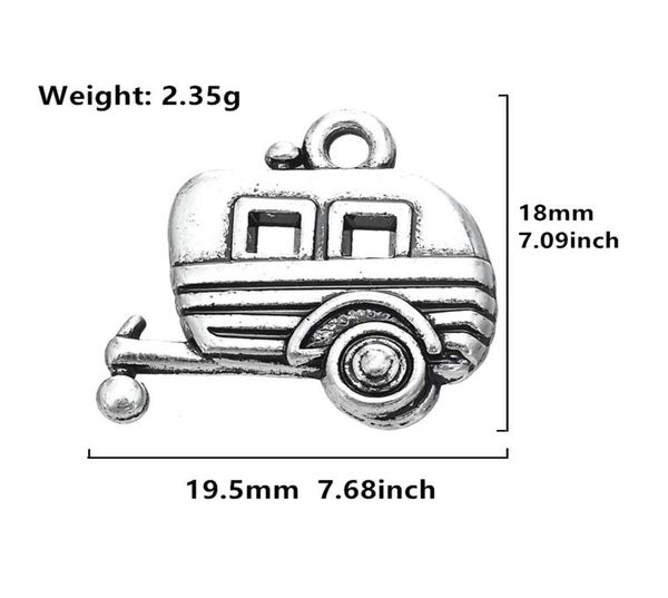 

2021 antique silver plated camping trailer charm travel pendant zinc alloy metal diy jewelry making7293701, Bronze;silver