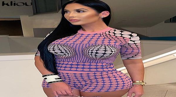 

women s two piece pants kliou aesthetic polka dots print set women casual o neck half sleeve slim fit fashion streetwear hips6771439, White