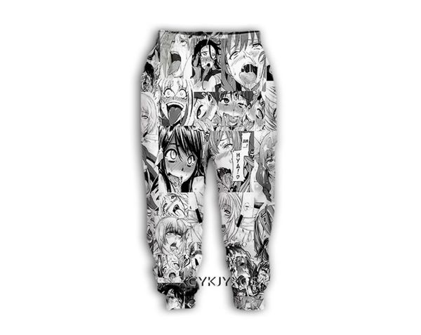 

men039s pants men women anime ahegao 3d printed casual pants fashion streetwear men loose sporting long pants f30 2209077790566, Black