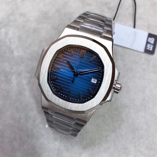 

big factory u1 automatic movement 5711 men watch sapphire crystal blue dial male watch 316 stainless band 3096, Slivery;brown