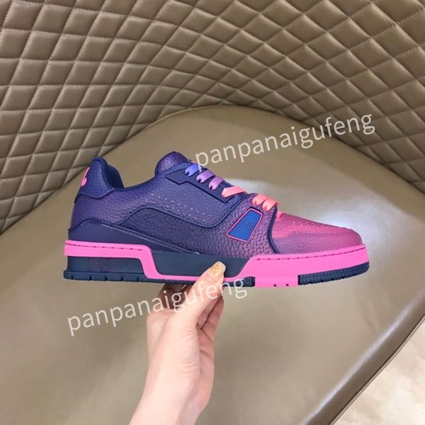 

2023 luxury designer sneakers calfskin casual shoes men women vintage trainer reflective sneaker mens platform shoe white womens leather tra, Black