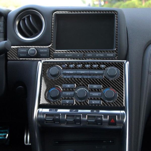 

carbon fiber interior cover cd panel steering wheel cover gear shift trim kit car accessories fit for nissan gtr r35 2008-2016294s