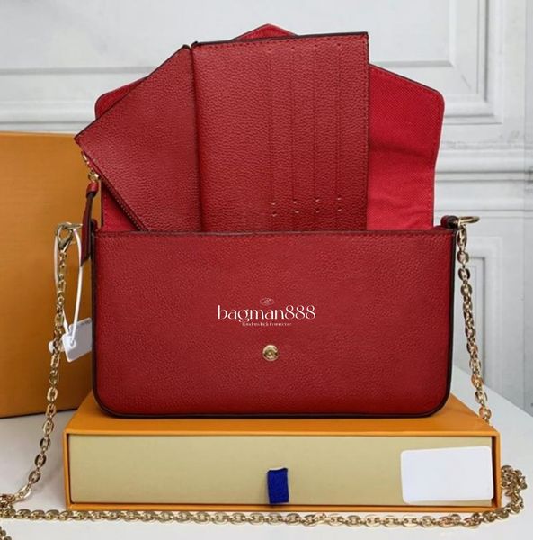 

multi felicie designer bag clutch bags cross body pochette embossed leather women messenger chain wallet purse shoulder bags card holder env