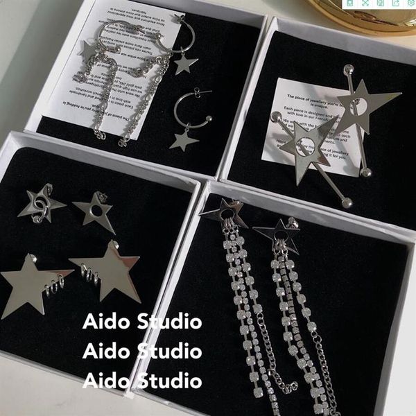 

justine clenquet star series earrings fashion personality lady pendant long earrings festival gift 5 styles272z, Silver
