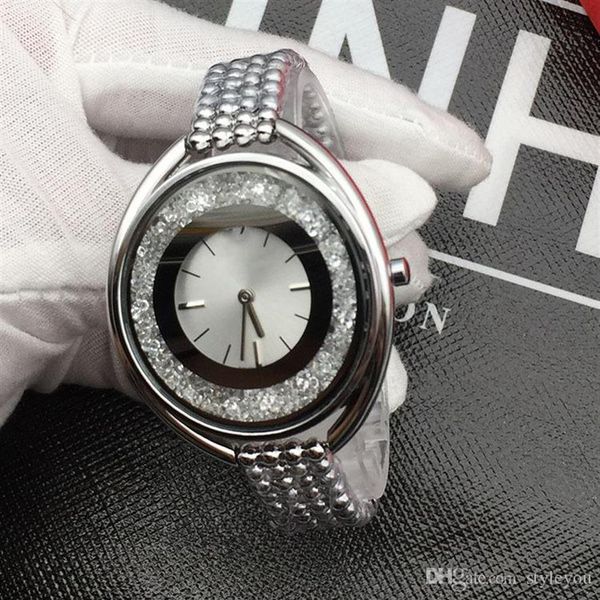 

new fashion style women watch full diamond lady steel chain wristwatch luxury quartz clock leisure fashion designer w2321, Slivery;brown