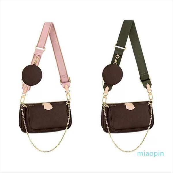 

with box m44823 luxurys handbag wallet 3 pcs bags wallets women designer purse ladies purses shoulder crossbody bag291z, Red;black