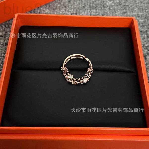 

band rings designer high edition light luxury sense network red new half chain diamond simple ins style gold plated ring for women hwvr, Silver