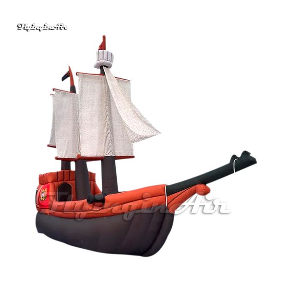 

customized giant advertising inflatable pirate ship model stage prop airblown brig with blower for club event