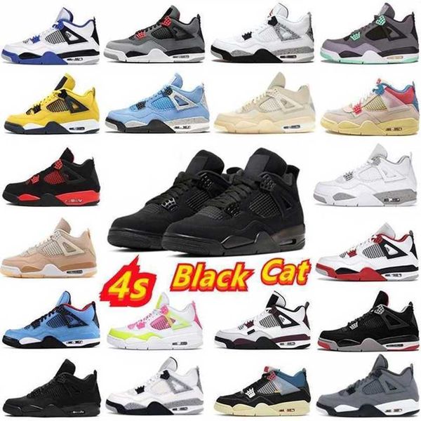 

4s high 4 basketball shoes university blue white oero shimmer black cat lightning union noir fire red bred pure money metallic purple green