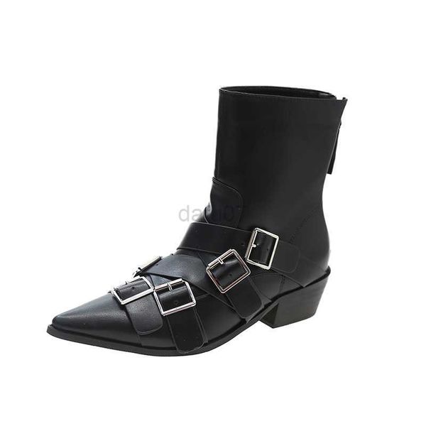 

boots ankle boots for women pointed toe stiletto low heel ankle boots women's zipper short boots women shoes, Black