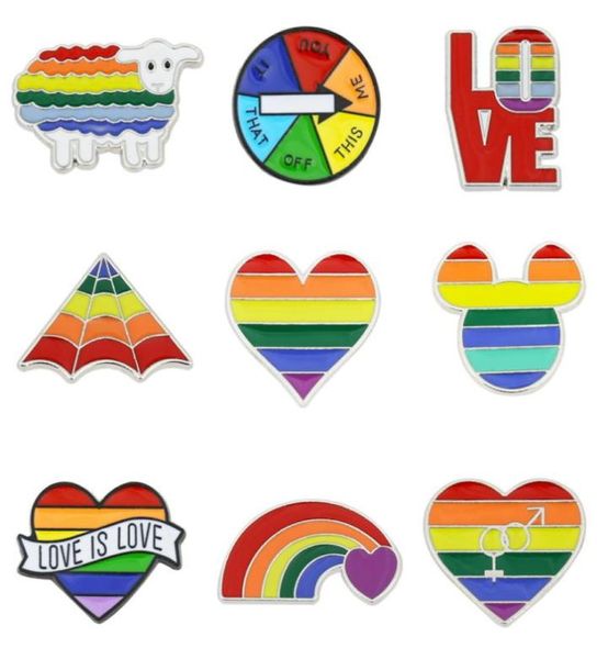 

rainbow lgbt brooch cartoon heart flag sheep mouse enamel pins lesbians gays pride badge lover clothes lapel pin gift 74 u27897702, Gray