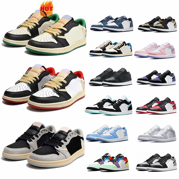 

2023 fashion low cut 1 jumpman 1s basketball shoes og toe phantom medium concord patent university light wolf sneakers 36-46 size comfort bl