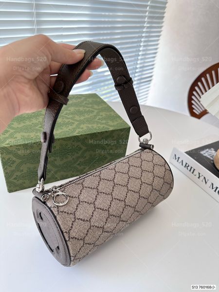 

women's shoulder bag cowhide underarm pillow bag barrel-shaped small casual versatile zipper crossbody bag genuine leather simple fashi