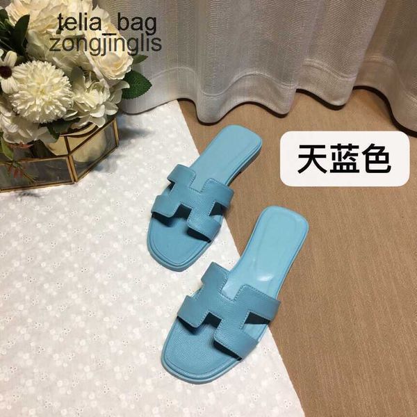 

oran sandal shoes slipper women's versatile bear slippers designer women summer color matching leatone line for tourism wear flat botto