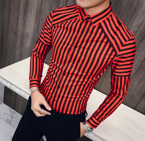 

new 2019 men long sleeve shirts male striped classicfit comfort casual buttondown shirt casual male shirt clothes1627074, White;black