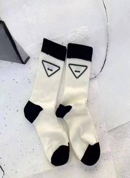 

triangle letter cotton socks women casual letters sock breathable gift for love friend whole 2898608, Black;white