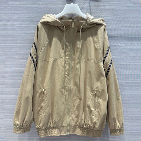 

trench coat women designer jacket white beige hooded oversize fashion street sunprotection coats summer outdoor casual clothes, Black;brown