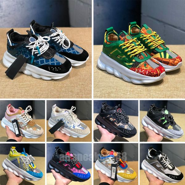 

2023 italy casual canvas shoes designers women sneakers mens white greek key platform men woman chainz dress footwe chain reaction, Black
