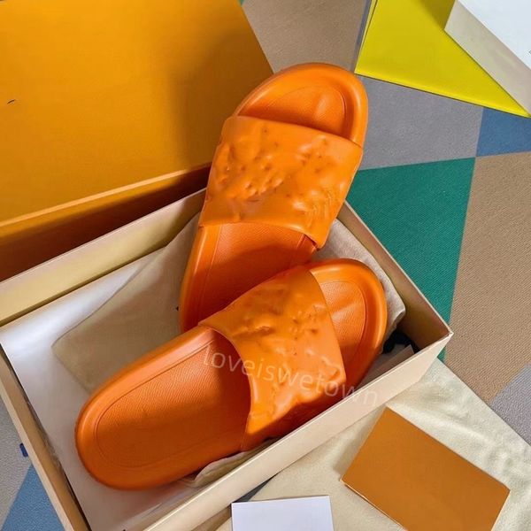 

waterfront mule sandals designer women men slides monograms slippers summer beach outdoor fashion slides quality, Black