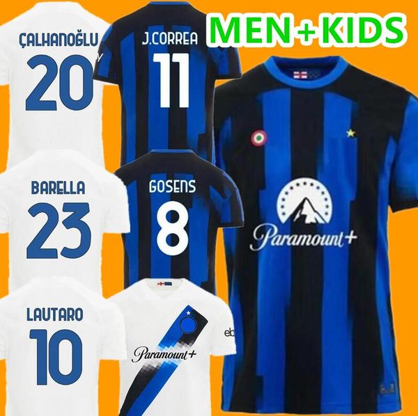 

23 24 lukaku soccer jerseys kid kit maillot de dzeko lautaro barella 2023 maglie football shirt child secure paramount kvaratskhelia special, Black;yellow
