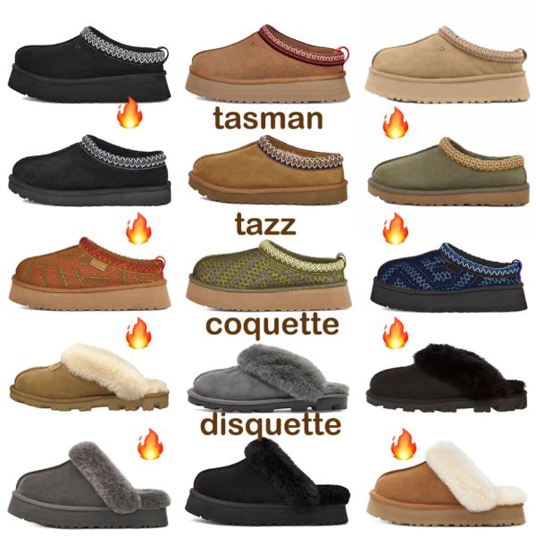 

designer boots tasman slippers fur slides classic australia winter ultra mini platform snow boot for women slipper chestnut tazz suede s xdx, Black