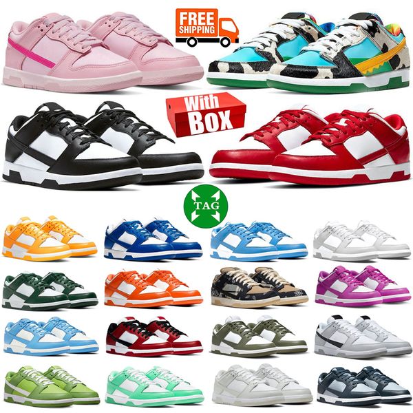 

low shoes for mens womens green panda designer sneakers triple pink chunky dunky with box men sneaker jogging casual trainers gai, Black