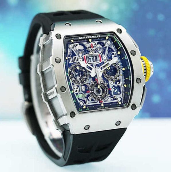 

richardmille pilot quartz wrist watches rm swiss watch rm1103 hollow out clock swiss world famous rm1103 titanium metal wine bar yi-nyao yi-