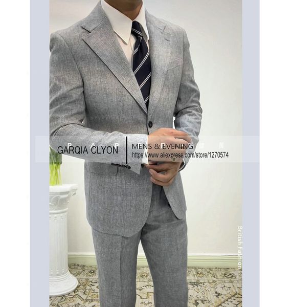 

men's suits blazers business men's suit jacket summer spring blazer two bottom breathable cotton linen coat 2 pieces jacketpants 2, White;black
