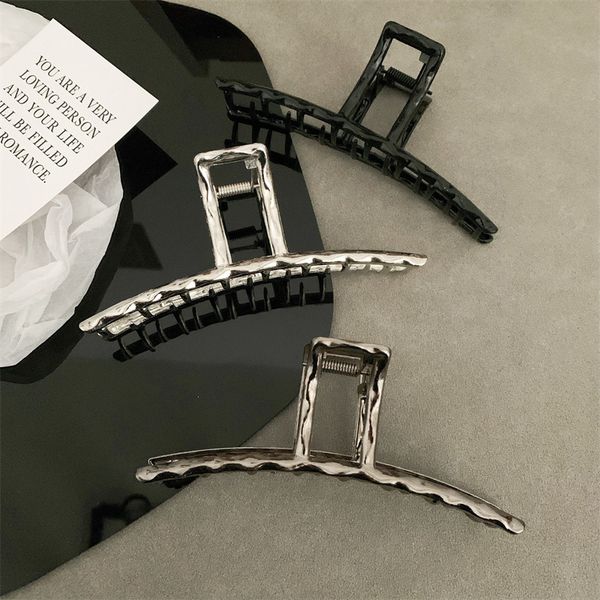 

headwear hair accessories waveshaped metal large grab clip female temperament simple claw women ponytail clamps 230823