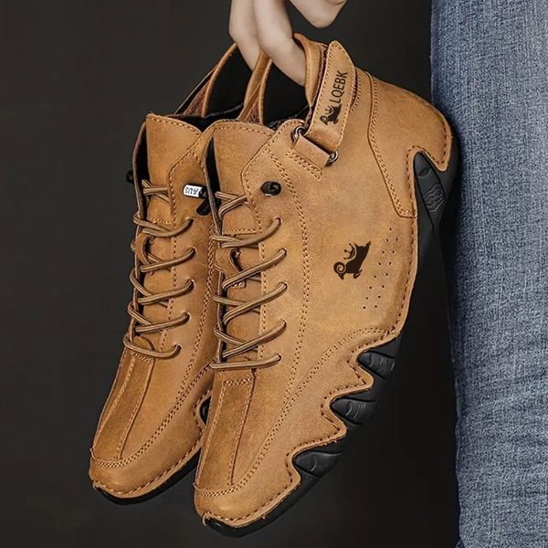 

dress shoes sneakers for men fashion outdoor walking loafers shoes comfortable ankle boots luxury man shoes in casual leather shoes 230824, Black