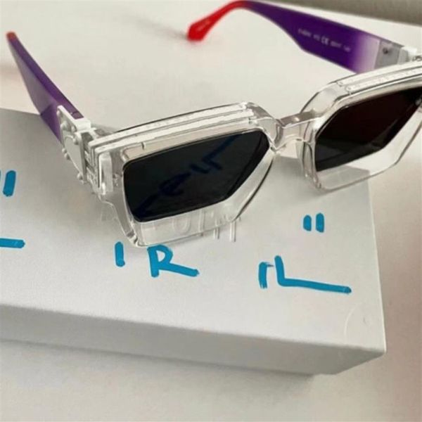 

designer millionaire sunglasses 96006 classic transparent frame grape purple gradient temples summer uv400 anti-uv400 mens ladies 238y, White;black