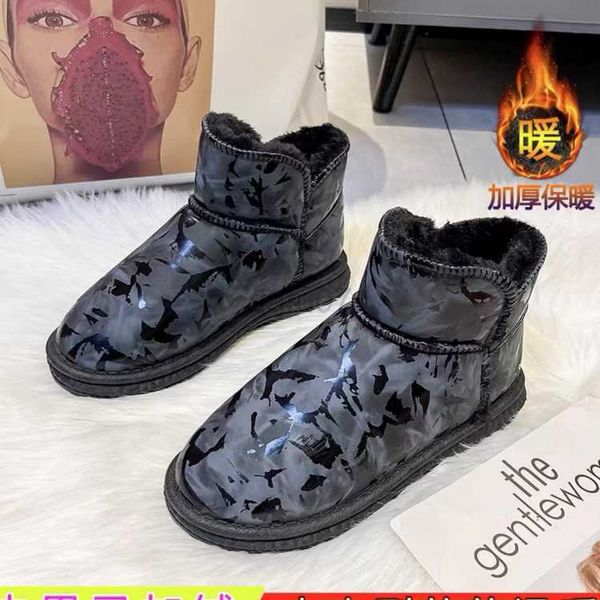 

boots warm boots women new low heels booties women's rubber shoes rain booties ladies luxury designer australia round toe short, Black
