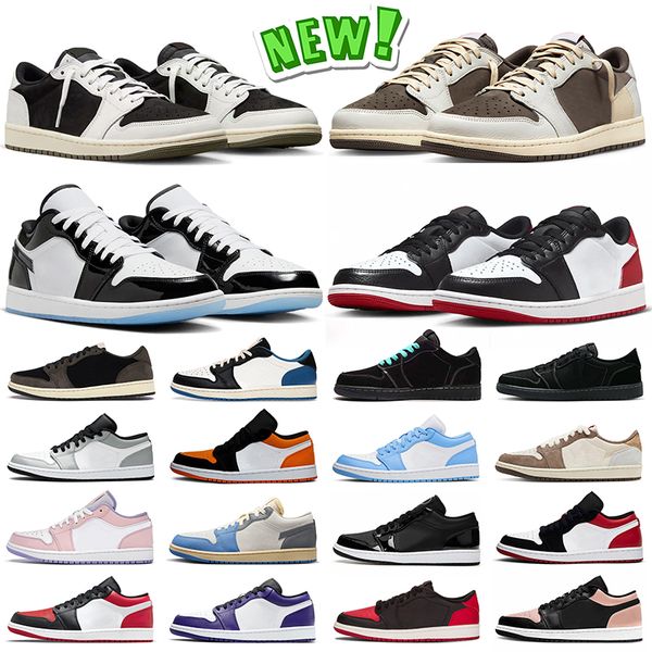 

basketball shoes jumpman 1 1s lows men women travis panda bred toe black phantom reverse mocha olive light smoke grey trainers scotts outdoo