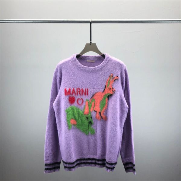 

men's plus size sweaters double-sided letter jacquard pullover knitwear comfortable fashion men's and women's pure cotton kni