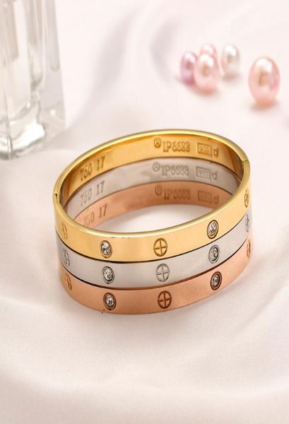 

bangle designer bracelets luxury bracelet 18k gold bracelet women letter jewelry plated stainless steel wristband cuff fashion acc1001440, Black
