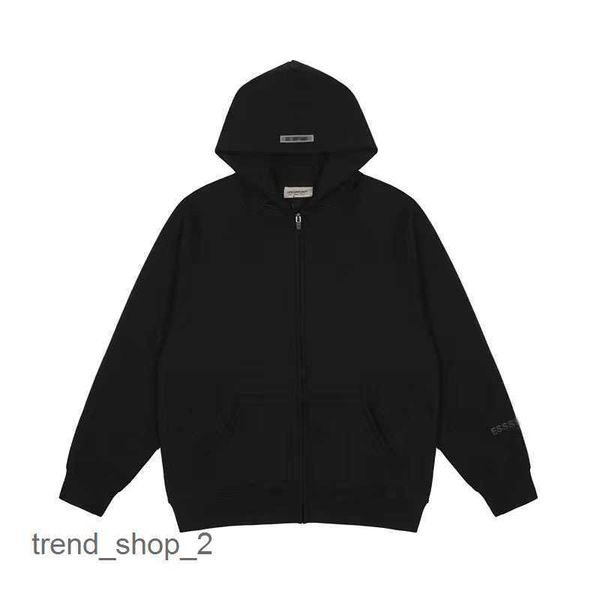 

fear of essent 2023 hoodie designer mans loose essen zipper hoodie white t shirt tracksuit classic casual style essentialhoodie european siz, Black