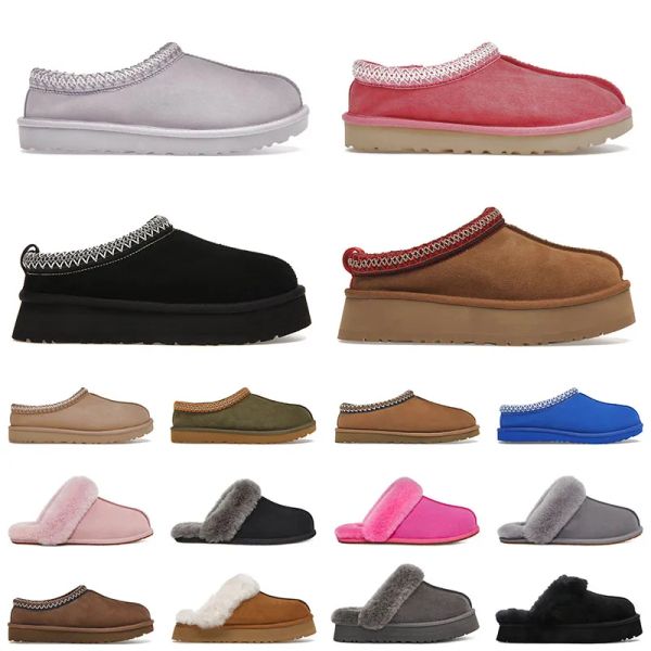 

2023 platform designer women tasman boots slippers ultra mini booties ladies furry slides fluffy slipper winter wool sandals comfortable lrr, Black