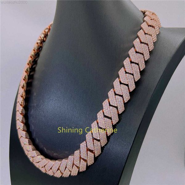

new arrival fashion men necklace vvs moissanite diamond iced out cuban chain hip hop jewelry moissanite cuban, Silver