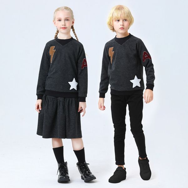 

clothing sets children boys girls chenille patch fall winter 2pc set polyester family matching clothes 230823, White