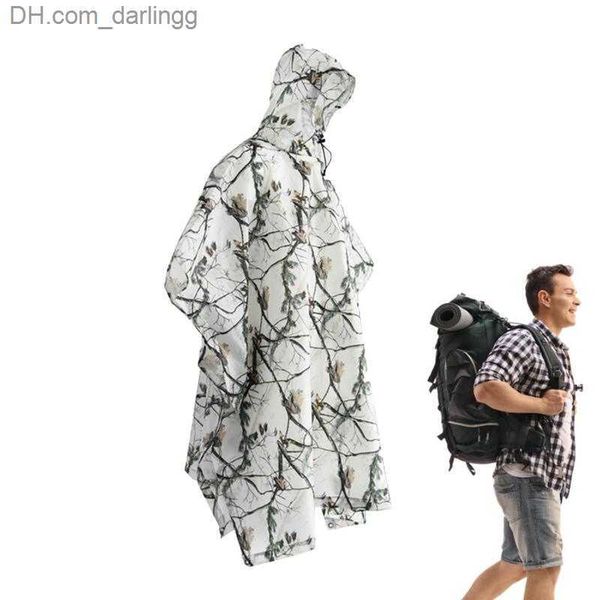 

3 in 1 raincoat backpack rain cover rain coat hood hiking cycling rain cover poncho raincoat waterproof outdoor camping tent mat q230824