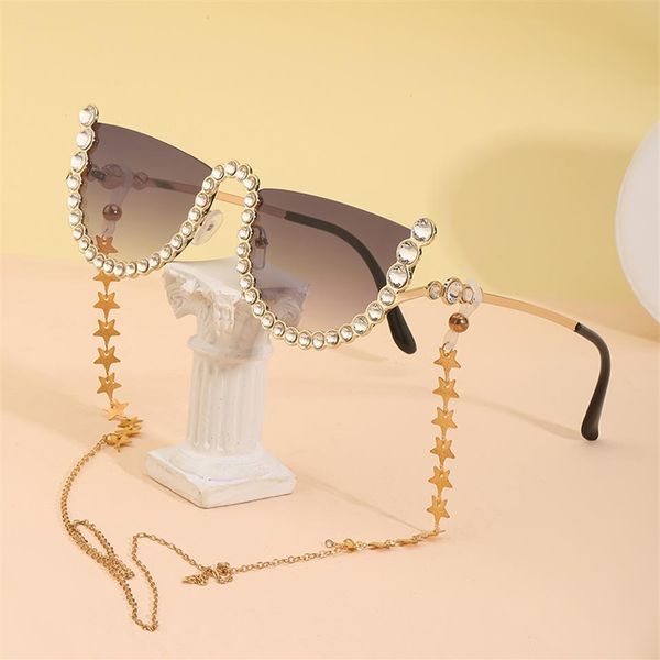 

fashion classic designer sunglasses for men women luxury polarized pilot sun glasses pearl with chain uv400 eyewear pc frame polar227j, White;black