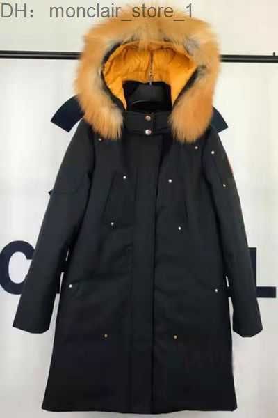 

mooses knuckles jacket men down parkas lining label mens canadian staglake parka warm real fur long coat extreme weather mooses 1 quqh, Black