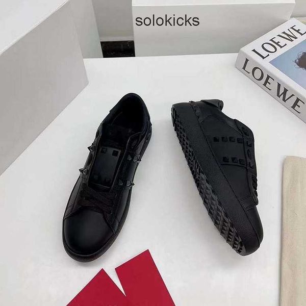 

real technical trainers shoes valentinolies leather handmade multicolor gradient fashion sneakers men women shoes quality dq01 44 designer y
