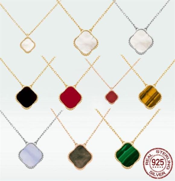 

luxury 4 four leaf clover designer pendant necklace clasic fashion 925 sterlling silver 18k gold jewelry bracelet stud earring set3336656