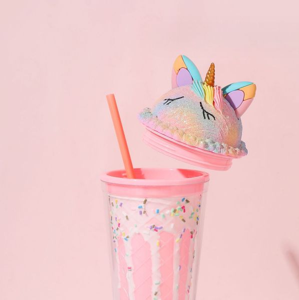 

the latest 15.2oz cartoon double -layer plastic straw coffee mug, many style choices, support customization of any logo