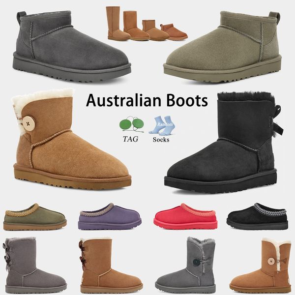 

australias australian half warm snow boots mini boot usa gs 585401 winter suede chestnut full fur fluffy furry satin ankle bootss booties sl, Black