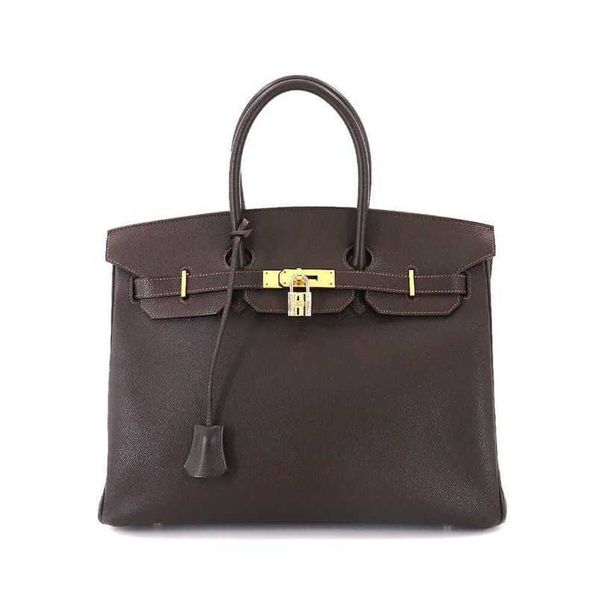 

birkins h ermess bag genuine cow leather 35 hand epsom brown pursehandmade bag qqm7ga