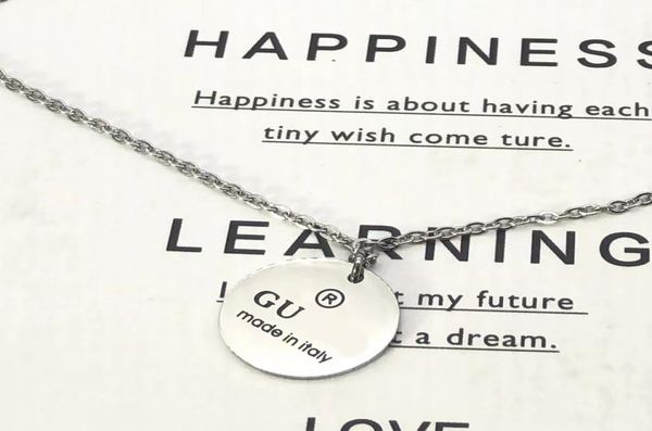 

round necklace women stainless steel couple chain pendant necklaces jewelry on the neck gift for girlfriend accessories whole7362061, Silver